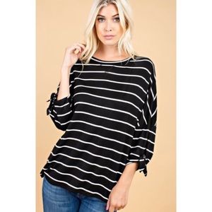 Black and White Striped Top